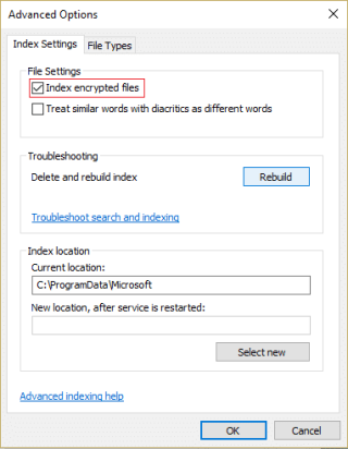 Aktifkan atau Nonaktifkan Pengindeksan File Terenkripsi Di Windows 10 Aktifkan atau Nonaktifkan Pengindeksan File Terenkripsi Di Windows 10