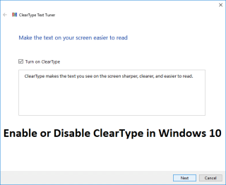 Activer ou désactiver ClearType dans Windows 10