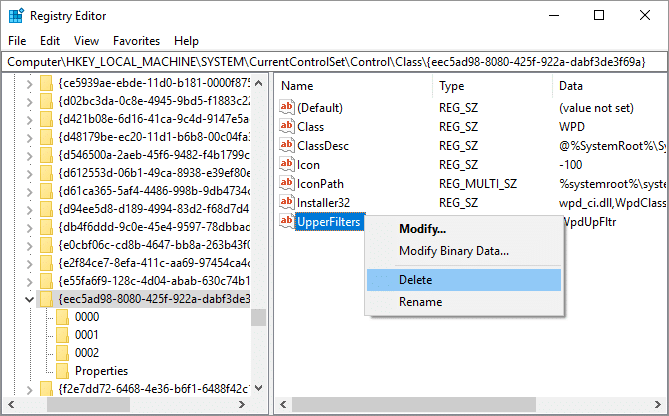 Perbaiki Instalasi Driver Perangkat USB MTP Gagal