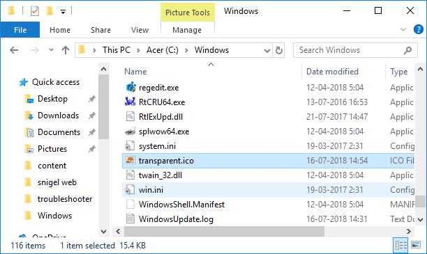 Rimuovi l'icona delle frecce blu su file e cartelle compressi in Windows 10