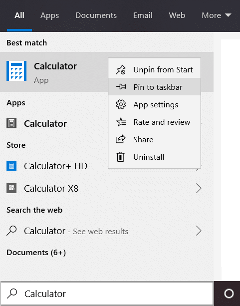 แก้ไข Windows 10 Calculator Missing or Disappeared