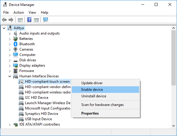 Nonaktifkan Layar Sentuh di Windows 10 [GUIDE]