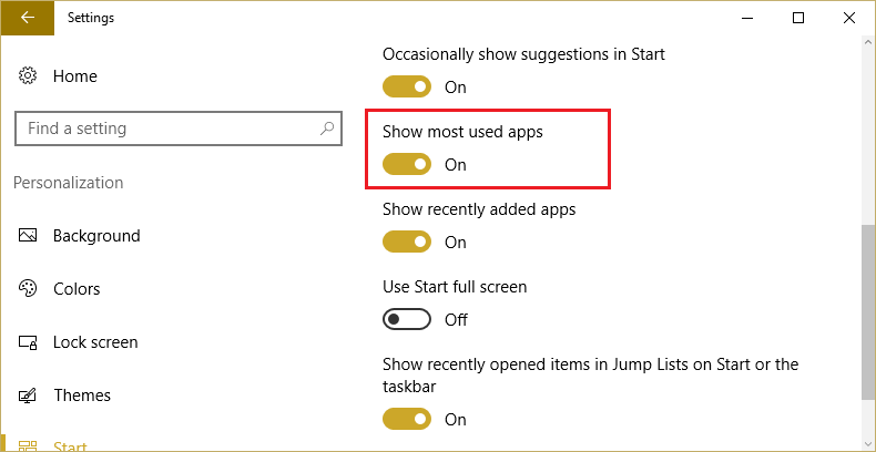 Perbaiki Tampilkan Pengaturan Aplikasi yang Paling Banyak Digunakan Berwarna Abu-abu Di Windows 10