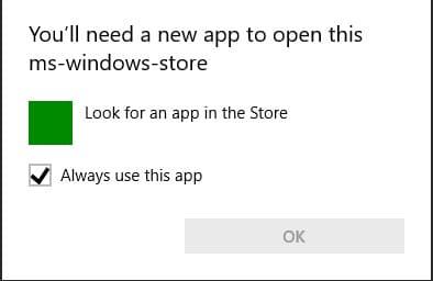 Correzione Avrai bisogno di una nuova app per aprire questo - ms-windows-store
