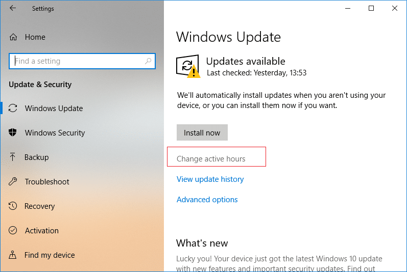 如何更改 Windows 10 更新的活動時間