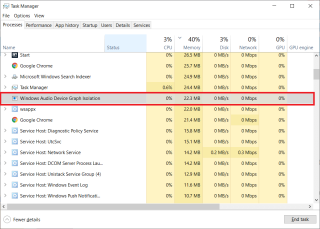 Perbaiki Isolasi Grafik Perangkat Audio Windows penggunaan CPU yang tinggi