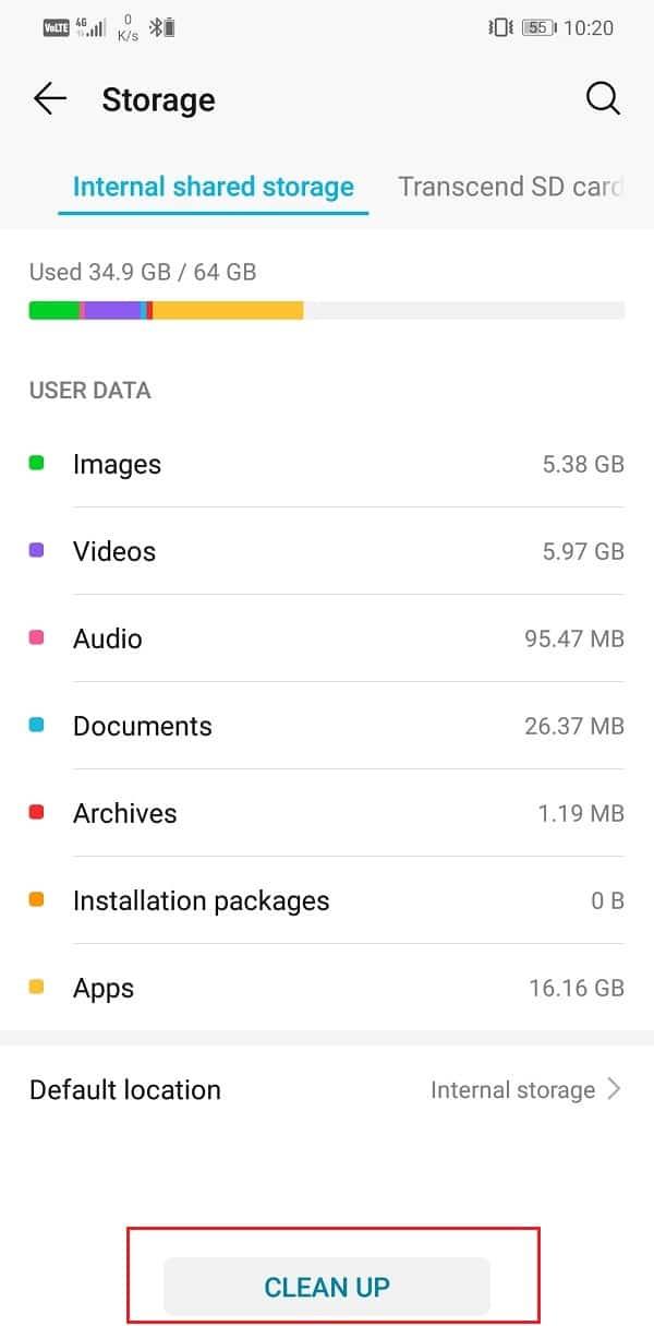 Perbaiki Kesalahan Penyimpanan Tidak Cukup di Android