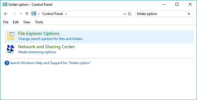 Comment ouvrir les options des dossiers dans Windows 10