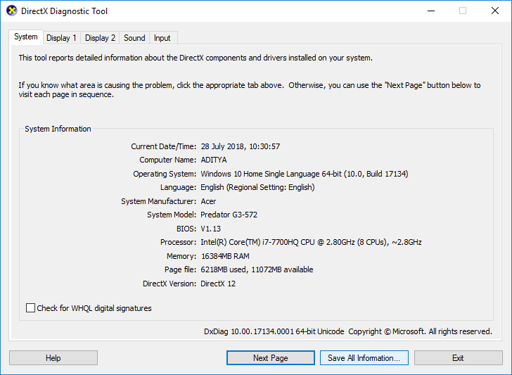Cara menggunakan Alat Diagnostik DirectX di Windows 10
