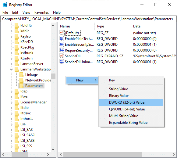 Windows 10 파일 공유가 작동하지 않는 문제 수정