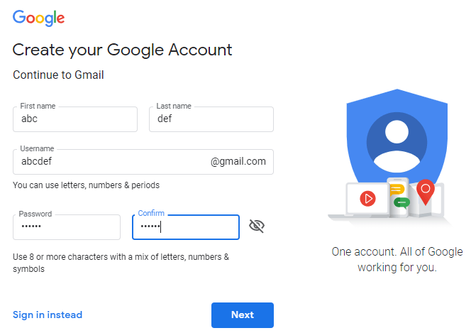 Crea più account Gmail senza la verifica del numero di telefono