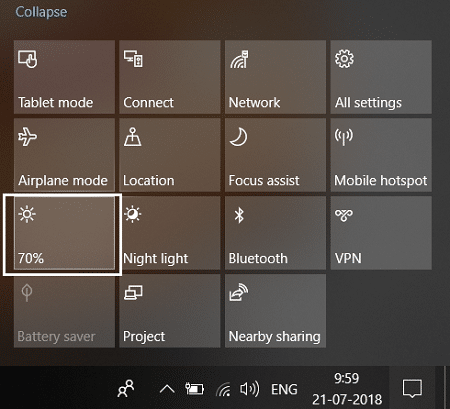 Come modificare la luminosità dello schermo in Windows 10
