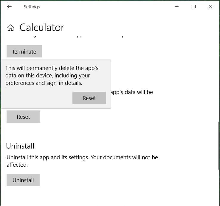 Perbaiki Kalkulator Tidak Bekerja di Windows 10