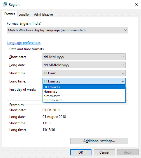 Comment modifier les formats de date et d'heure dans Windows 10