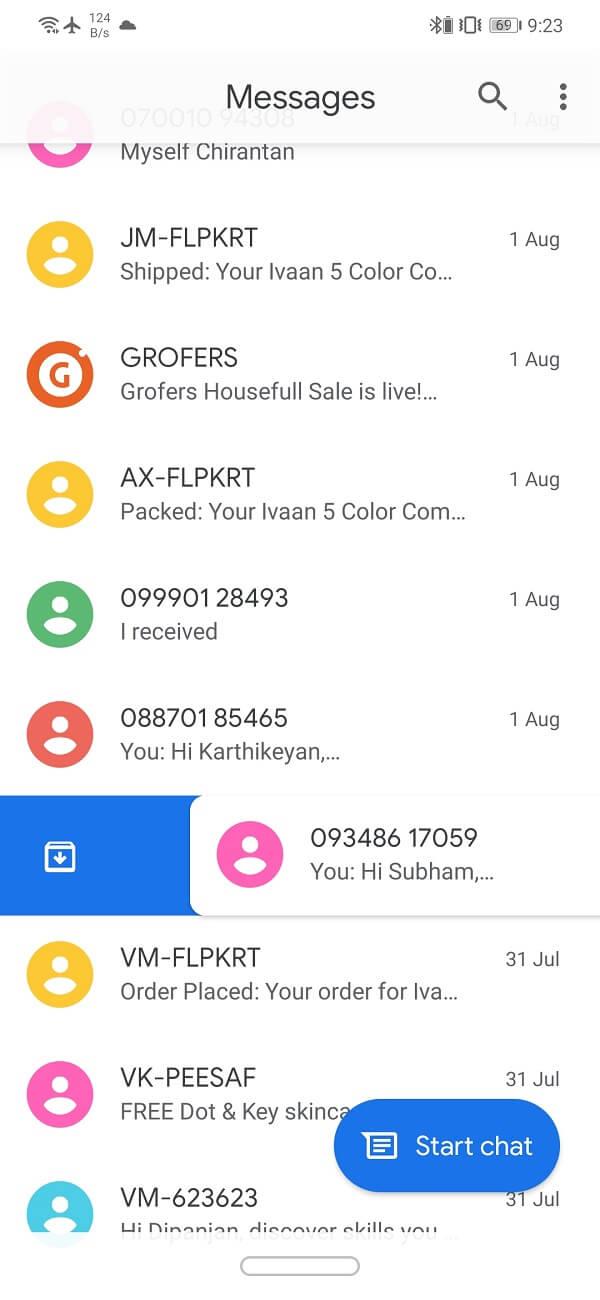 AndroidでテキストメッセージまたはSMSを非表示にする方法