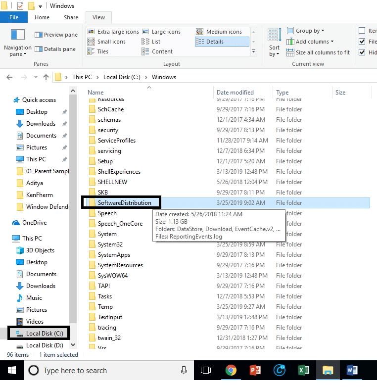 Cómo eliminar la carpeta de distribución de software en Windows 10