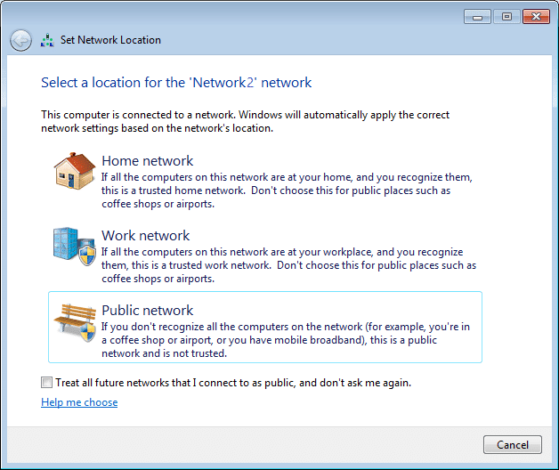 Passer du réseau public au réseau privé dans Windows 10
