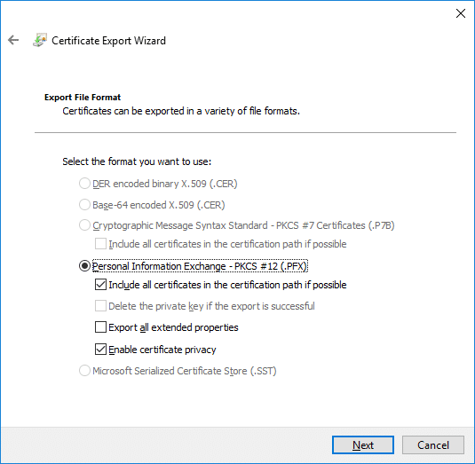 Sauvegardez votre certificat et votre clé EFS dans Windows 10