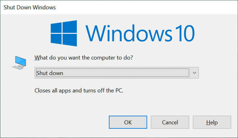 Spegni o blocca Windows utilizzando le scorciatoie da tastiera