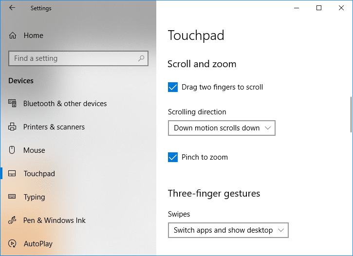 Windows 10'da Çalışmayan İki Parmak Kaydırma Düzeltme