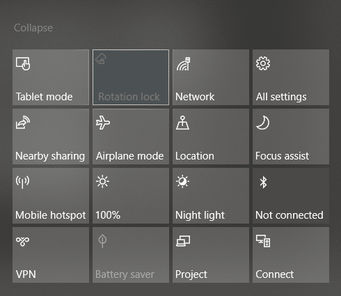 Corregir el bloqueo de rotación en gris en Windows 10