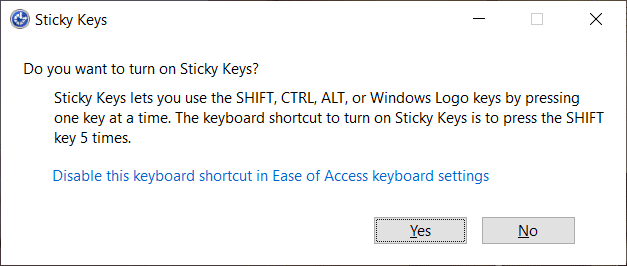 3 طرق لإيقاف تشغيل Sticky Keys في نظام التشغيل Windows 10