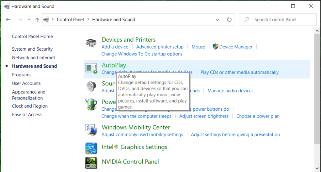 Aktivieren oder deaktivieren Sie AutoPlay in Windows 10