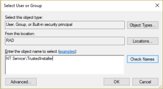 Kembalikan TrustedInstaller sebagai Pemilik File di Windows 10