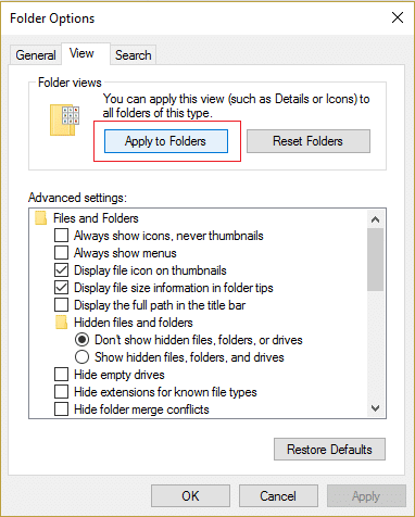 Remediați setările de vizualizare a folderului care nu se salvează în Windows 10