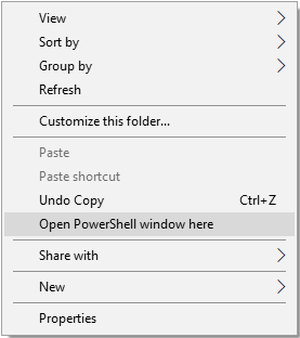 Remplacez PowerShell par l'invite de commande dans le menu contextuel de Windows 10
