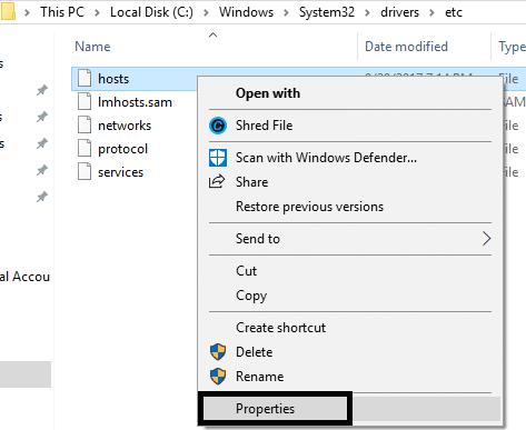 Fix Zugriff verweigert beim Bearbeiten der Hosts-Datei in Windows 10