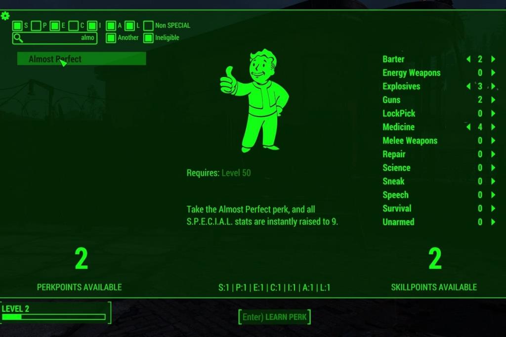 Comment ajouter des points d'avantage dans Fallout 4