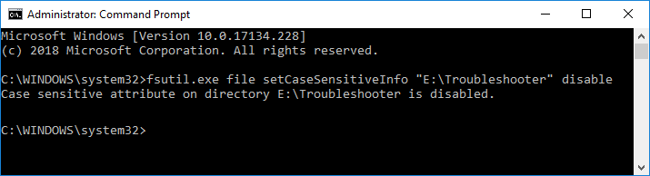 Aktifkan atau Nonaktifkan Atribut Case Sensitive untuk Folder di Windows 10