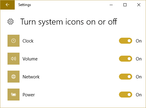 Correggi le icone di sistema che non vengono visualizzate sulla barra delle applicazioni di Windows 10