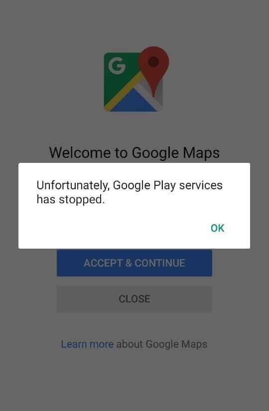 إصلاح للأسف ، توقفت خدمات Google Play عن العمل عن طريق الخطأ