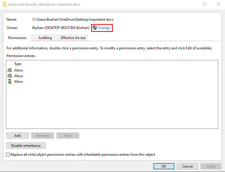 Correction de l'échec de l'énumération des objets dans l'erreur du conteneur sous Windows 10