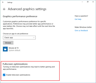 Cara Menonaktifkan Pengoptimalan Layar Penuh di Windows 10