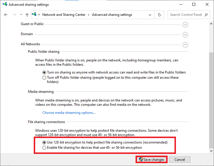 Windows 10 파일 공유가 작동하지 않는 문제 수정