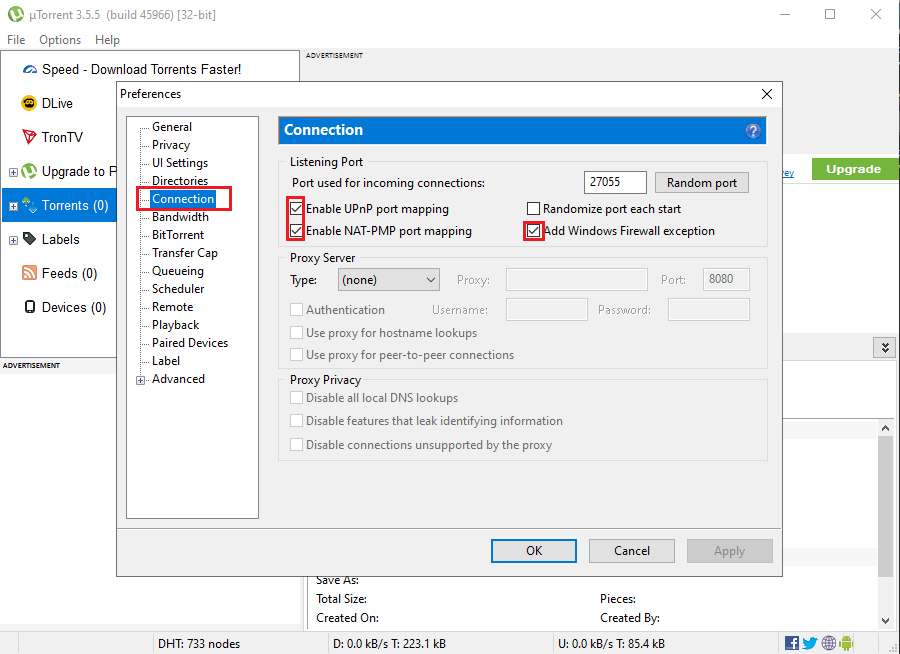 Подключение к пирам как исправить. Number of connections utorrent default. Add an exception for utorrent in Windows Firewall перевод.