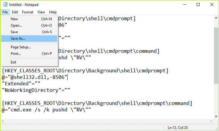 แทนที่ PowerShell ด้วย Command Prompt ในเมนูบริบทใน Windows 10