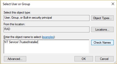 在 Windows 10 中將 TrustedInstaller 恢復為文件所有者