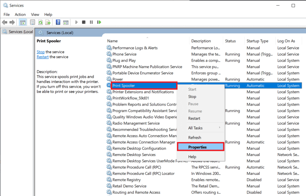 Come cancellare la coda di stampa in Windows 10?