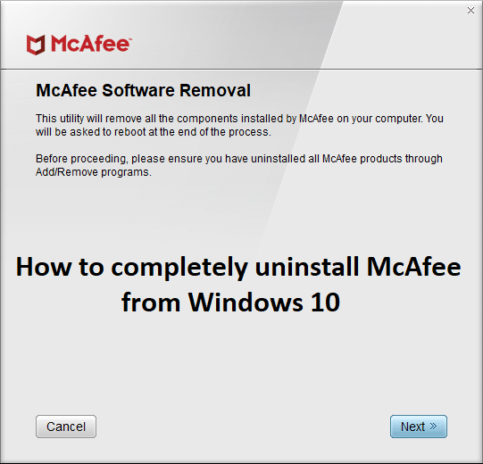Come disinstallare completamente McAfee da Windows 10