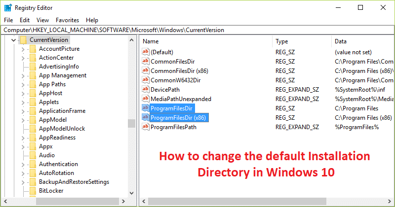 Windows10でデフォルトのインストールディレクトリを変更する方法