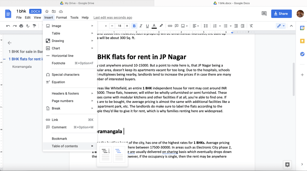 Cara Menambahkan Daftar Isi di Google Documents