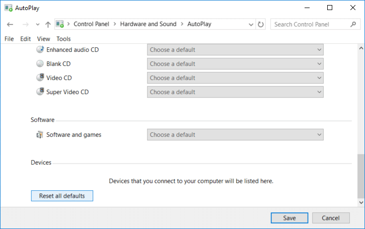 Habilitar o deshabilitar la reproducción automática en Windows 10