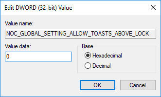 เปิดหรือปิดการแจ้งเตือนแอปบนหน้าจอล็อคใน Windows 10