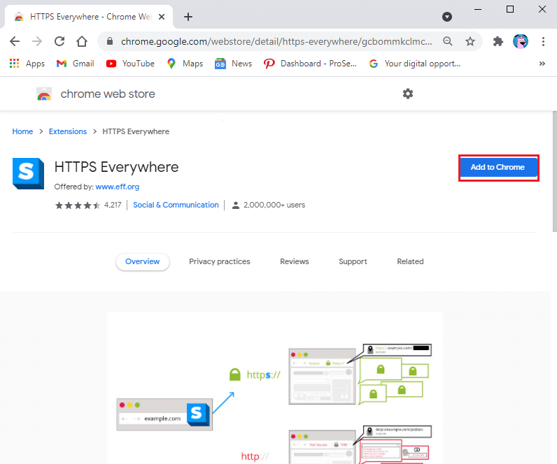 Добавление расширения HTTPS Everywhere в Chrome