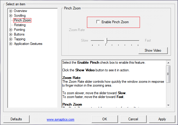 Deaktivieren Sie die Pinch-Zoom-Funktion in Windows 10