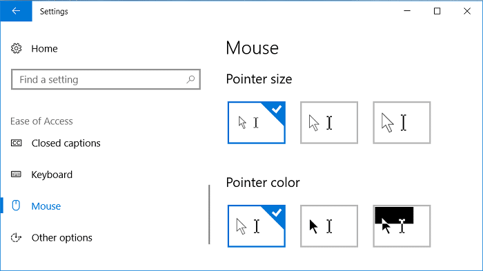 Comment changer le pointeur de la souris dans Windows 10